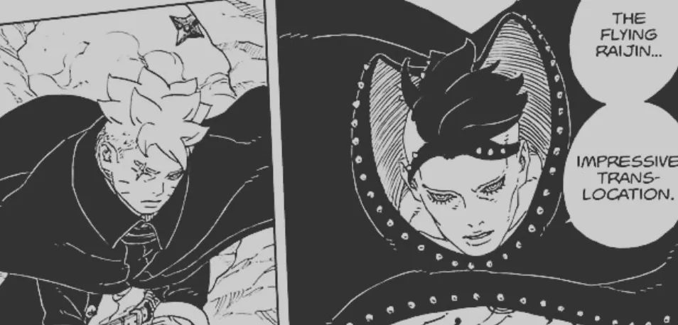 Boruto holding Sasuke’s katana - moment of resolve